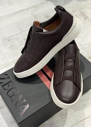 Чоловічі шкіряні туфлі zegna коричневі 42,5 розмір