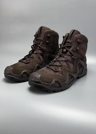Чоловічі берци lowa zephyr mk2 gtx mid у кольорі dark brown оригінал