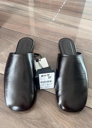 Трендові шкіряні мюлі massimo dutti