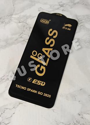 Защитное стекло на tecno spark go 2025 прочное качественное с олеоофобным покрытием на весь экран