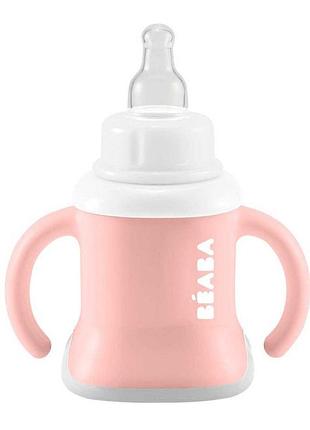 Поїльник beaba ellipse 3 in 1 evoluclip training cup pink