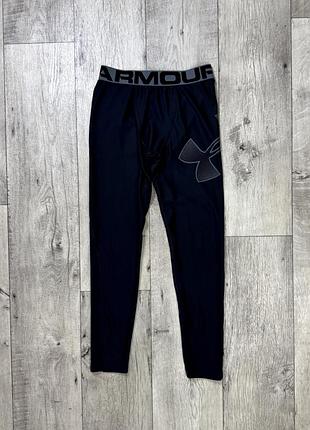 Under armour лосины 158-166 см подростковые спортивные черные с лого