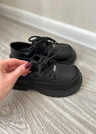 Туфли лоферы для девочки чёрные от lilin shoes 29, 18