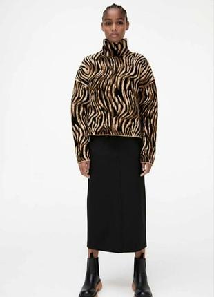 Леопардовый жаккардовый свитер zara