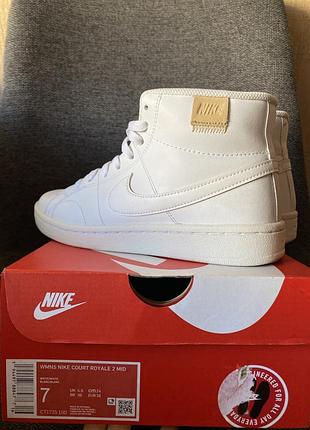 Жіночі високі кеди nike court royale 2 mid (ct1725-100) — оригінал,