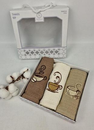 Набір вафельних рушників nilteks 3 шт classy coffe - 1