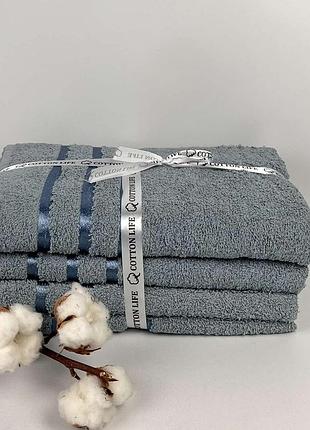 Набір рушників 4шт cotton life світло-синій
