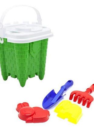 Детский песочный набор "башня" зеленый