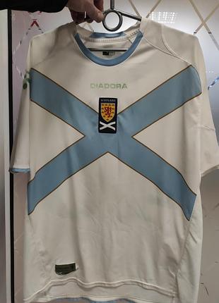 Спорт футбольная футболка diadora scotland сезона 2007-2008 лет (извозевая форма). л