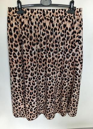 Юбка миди, леопардовый принт