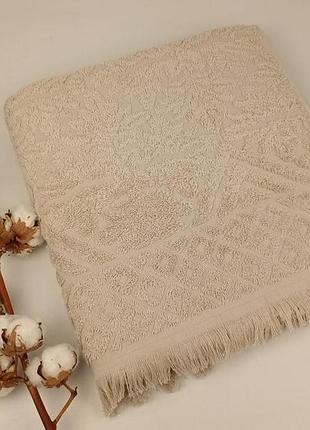 Рушник philippus delux cotton 70х140 puket бежевий (е949)