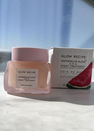 Потужний нічний відновлюючий засіб з aha і гіалуроновою кислотою glow recipe watermelon glow aha night treatment