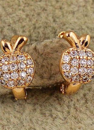 Сережки дитячі xuping jewelry яблучка золотисті