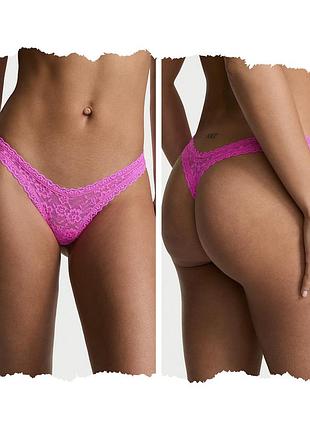 Мереживні рожеві трусики victoria’s secret, неонові трусики