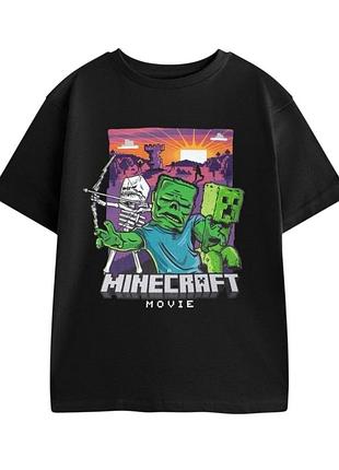 Черная футболка minecraft george на мальчика 10-11 лет