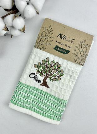 Рушник вафельний кухонний 45х70 quality olive