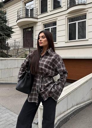 Фланелева сорочка з зав'язками та косинкою