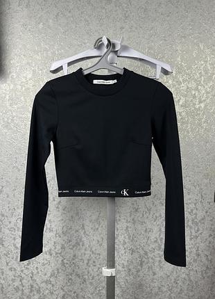 Женский укороченый лонгслив/кроп-топ calvin klein
