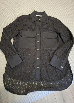 Рубашка, блуза, рубашка женская черная zara, s