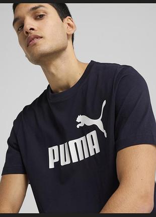 Класичнаа оригінальна темно-синя футболка puma