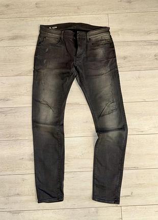 Джинсы мужские g-star raw серые skinny