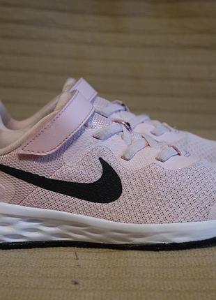 Легкие фирменные розовые кроссовки nike revolution 6 flyease nn (ps) pink dd1095-608 33 р.( 21,5 см)