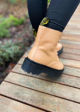 Dr.martens jadon beige fur🆕шикарные ботинки доктор мартинс🆕купить наложенный платёж7 фото