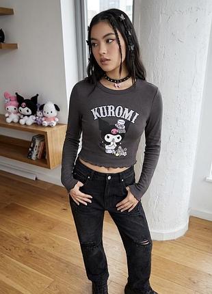 Жіночий лонгслів kuromi s/m 😍 милий трендовий топ