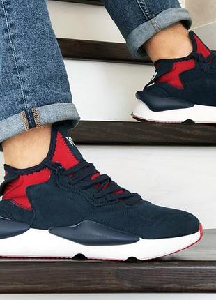 Мужские кроссовки adidas y-3 kaiwa синие с белым весна-осень