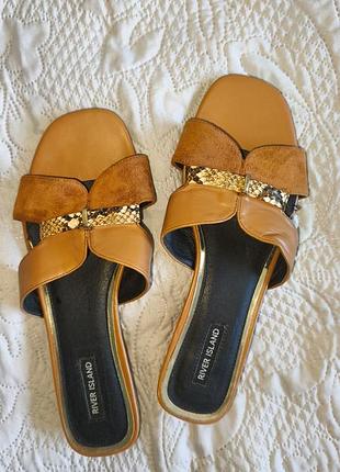 Женские шлепанцы river island бежевые 38 р.