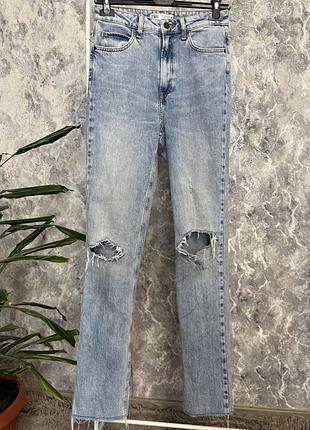 Джинси жіночі zara світлі джинси з розрізами 36