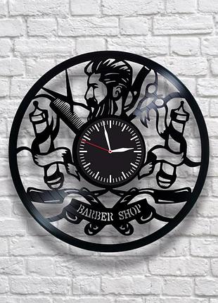 "barber shop" - настенные часы из виниловых пластинок. уникальный подарок! в наличии!
