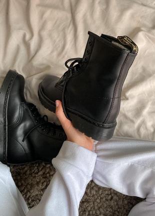 Dr.martens 1460 mono black fur🆕шикарні черевики доктор мартінс🆕купити накладений платіж6 фото