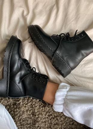 Dr.martens 1460 mono black fur🆕шикарні черевики доктор мартінс🆕купити накладений платіж7 фото
