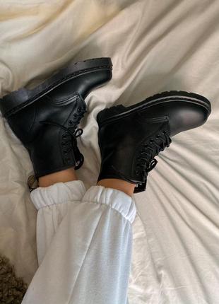Dr.martens 1460 mono black fur🆕шикарні черевики доктор мартінс🆕купити накладений платіж8 фото