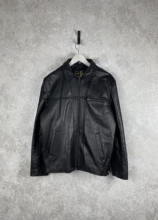 Чоловіча вінтажна шкіряна куртка бомбер vintage genuine leather оригінал s-m