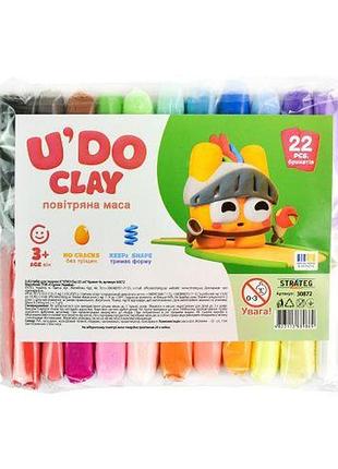 Набор для творчества (воздушный пластилин) "uʼdo clay. 22 цвета"