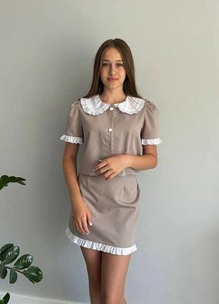 Стильный костюм для девочек 134-140-146-152-158 см