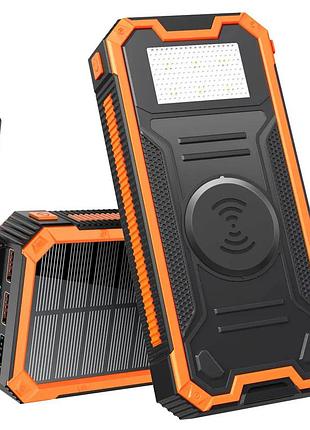 Зарядное устройство на солнечных батареях ibattery yd-888kw 30000mah c фонариком и беспроводной зарядкой