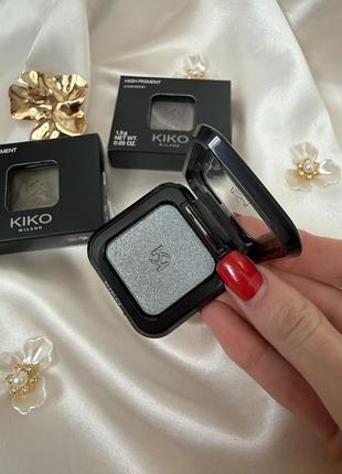 Тіні kiko milano high pigment eyeshadow 52 metallic silver