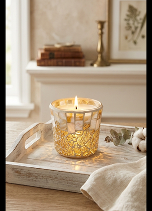 Свечанок yankee candle мозаика с перламутром и золотистым стеклом