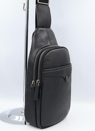 Сумка чоловіча шкіряна leather 9036-h black