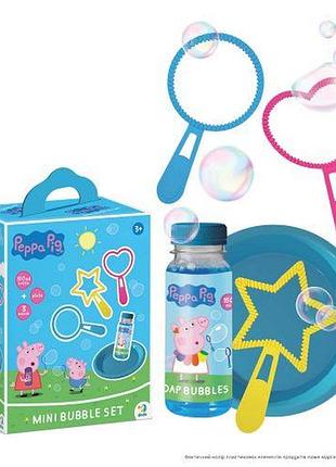 Набор мыльных пузырей "peppa pig", 150 мл, миска, 3 рамки