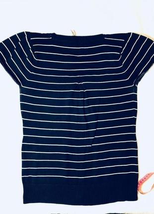 Кофта с коротким рукавом футболка navy синяя хлопковая тельняшка s m2 фото