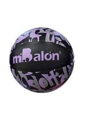 Мяч баскетбольный "mibalon" резиновый, размер 7 (фиолетовый)
