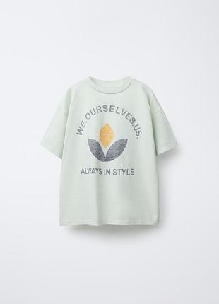 Подростковая футболка для мальчика zara 5350/673 164 см мятный
