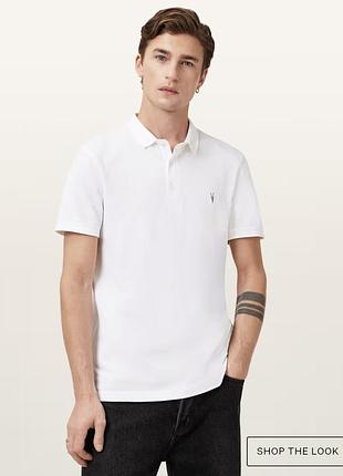 Классическая футболка поло , хлопок, allsaints