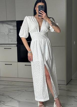 Белое женское платье миди 😍