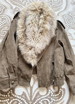 Куртка zara оверсайз з натуральної замші