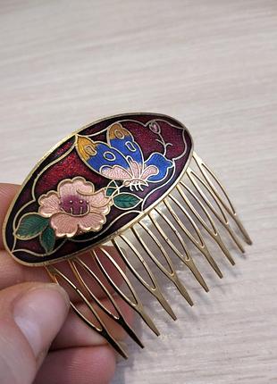 Заколка винтаж клуазоне